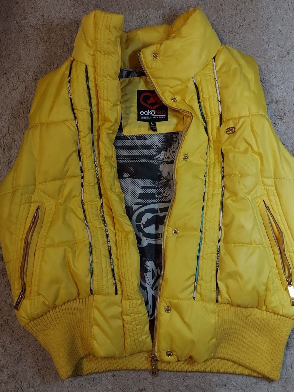 Ecko Red Bright Yellow Puffer Vest